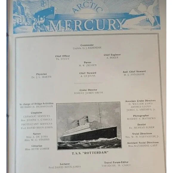 1938 T.S.S. Rotterdam North Cape Russia Cuise Itenerary Ship's Program Journal